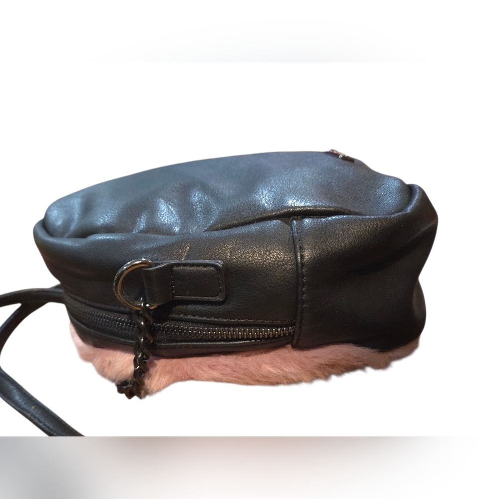 Madden Girl - Faux Fur / Faux Black Leather Crossbody Bag - Picture 10 of 10